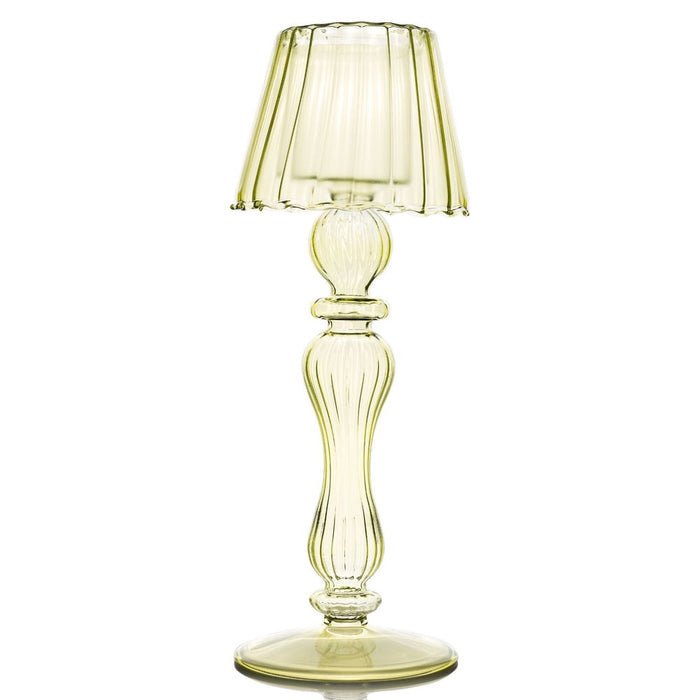 tealight colored candle holder shadbase mouthblown glass 