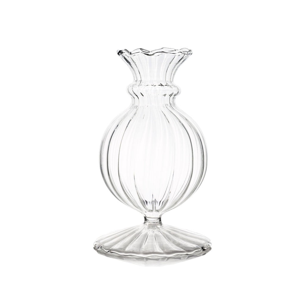 clear bud vase decor mouthblown glass