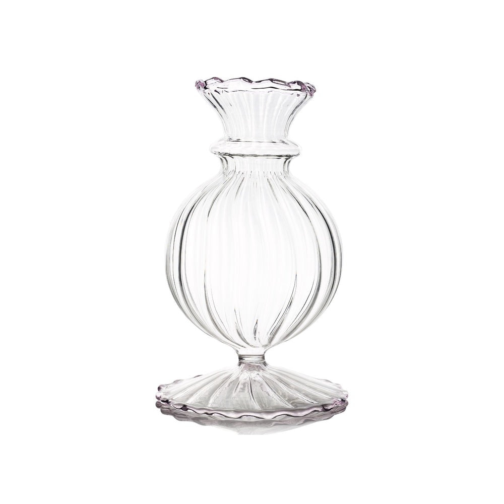clear bud vase decor mouthblown glass