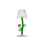tealight green clear glass red berries 