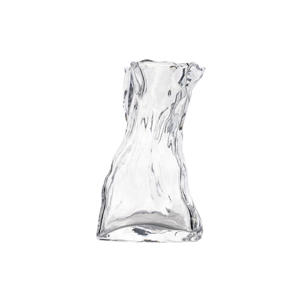 sack shaped glass vase small