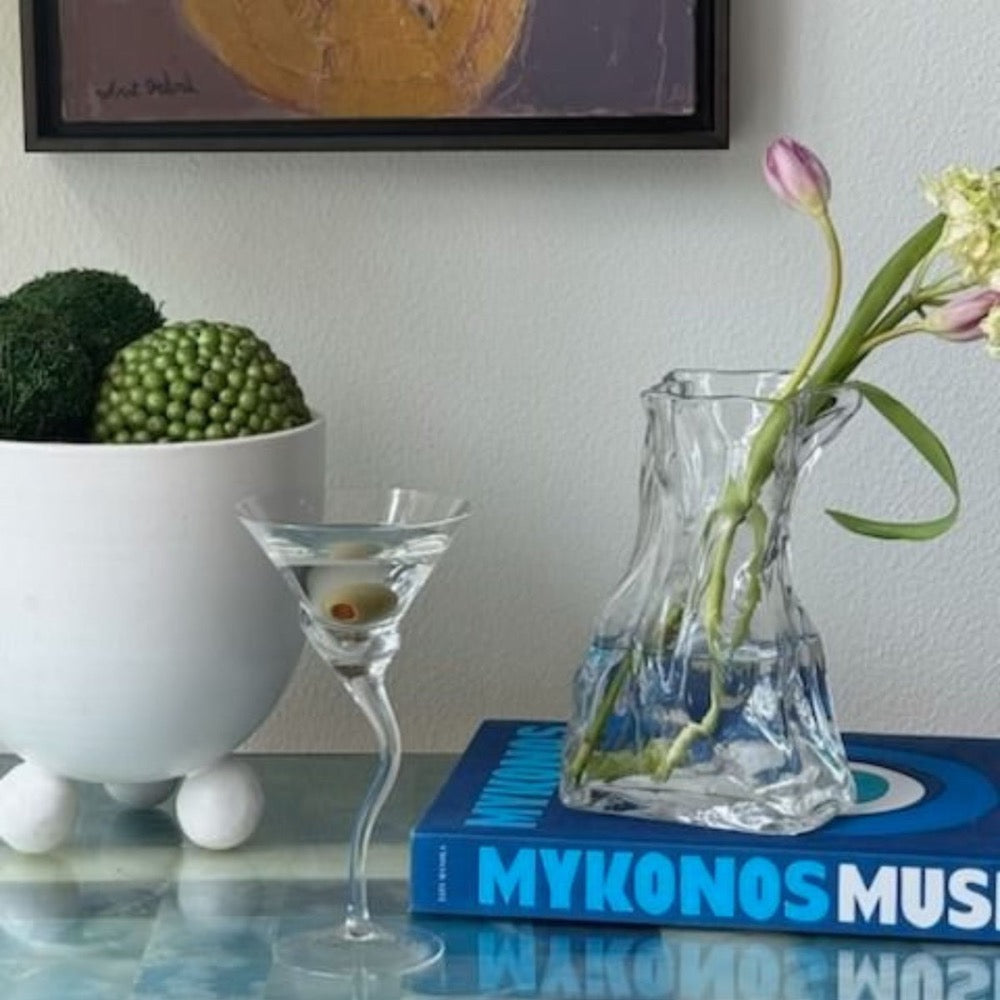 sack shaped glass vase small