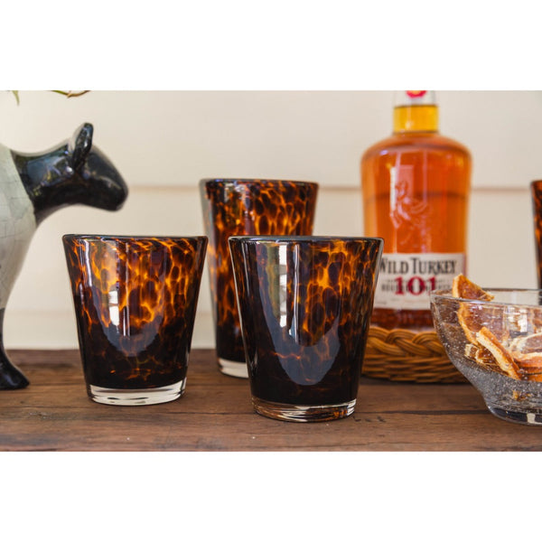 tortoise tumbler set of four brown black