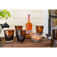 tortoise highball tumbler set of four brown black