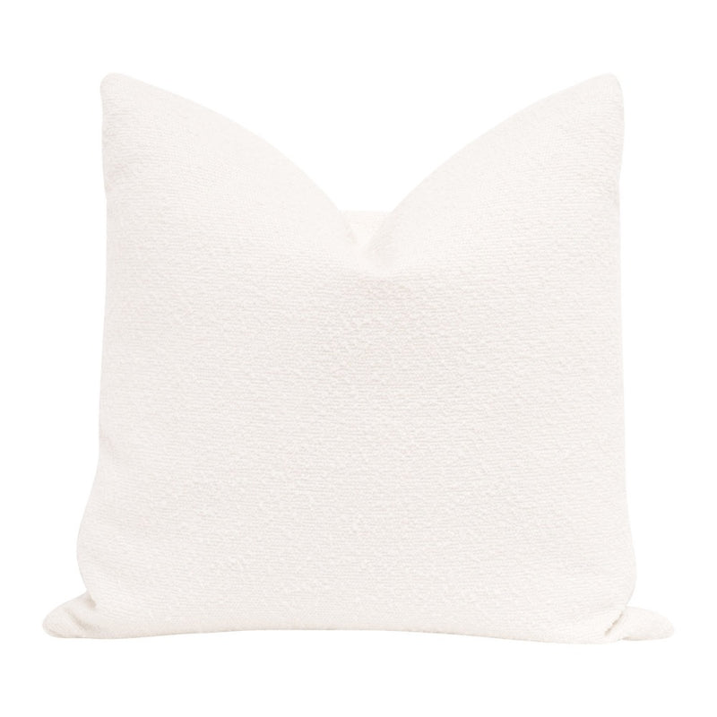 throw pillow square natural down filled boucle white fabric