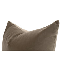 Taupe brown pillow on a white background