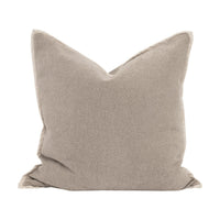 Beige Taupe pillow  with off white piping on a white background