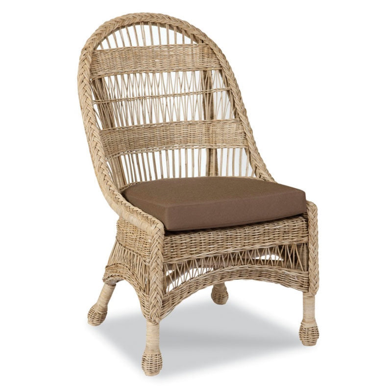 dining chair wicker upholstered seat natural brown