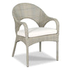 outdoor dining chair woven white cushion powder coated aluminum