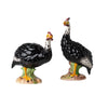 hand painted guinea hen sculpture black white 