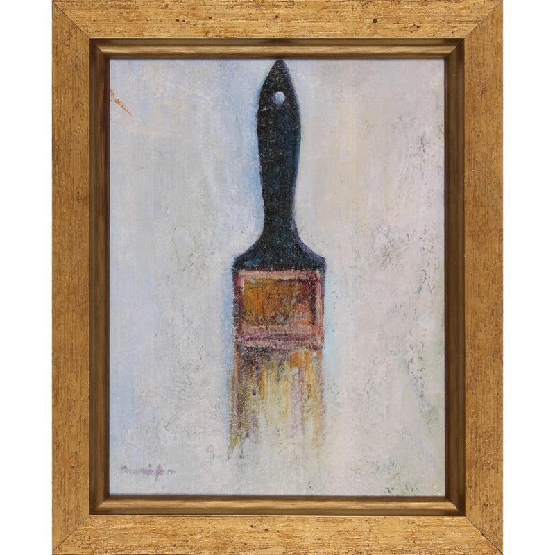 canvas art print of a paintbrush black and neutral tones
