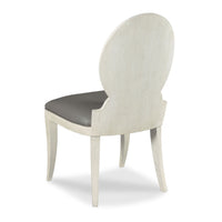 gray vinyl seat white oak chair round back