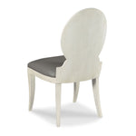 gray vinyl seat white oak chair round back