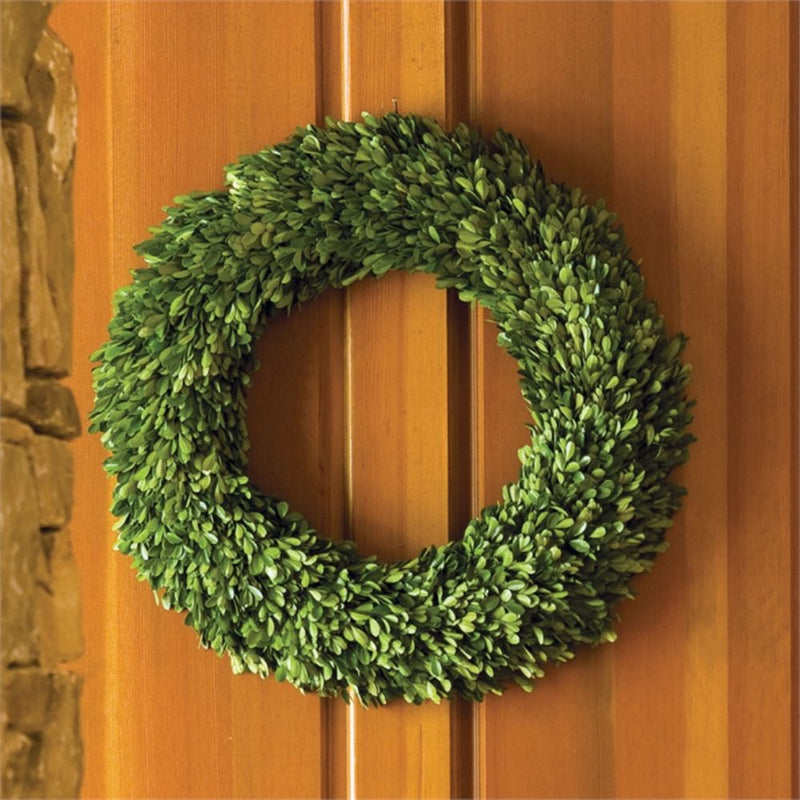 boxwood hanging wreath green round decor