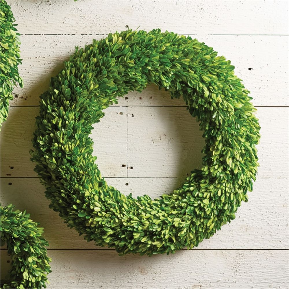 boxwood hanging wreath green round decor