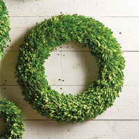 boxwood hanging wreath green round decor