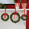 boxwood wreath set of three red ribbon holiday decor