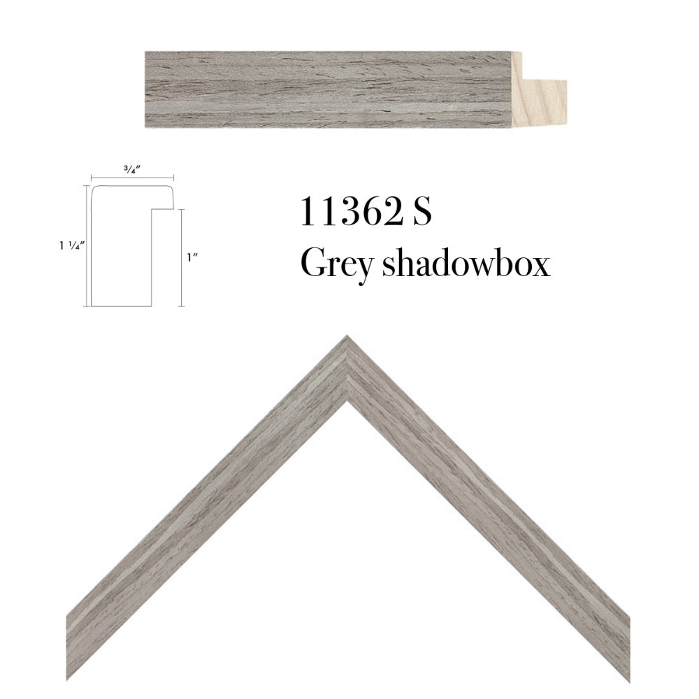 grey shadowbox frame close up