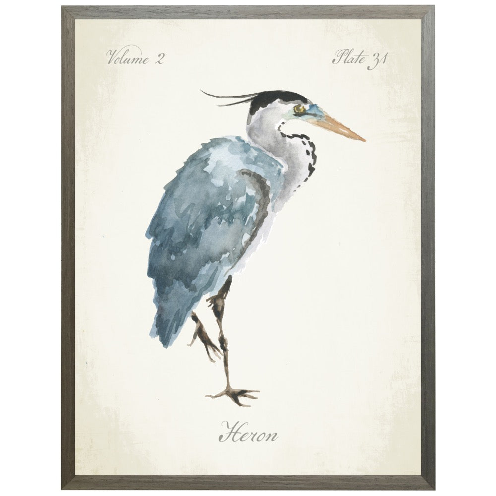 blue heron shadowbox framed wall art