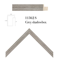 grey shadowbox frame close up