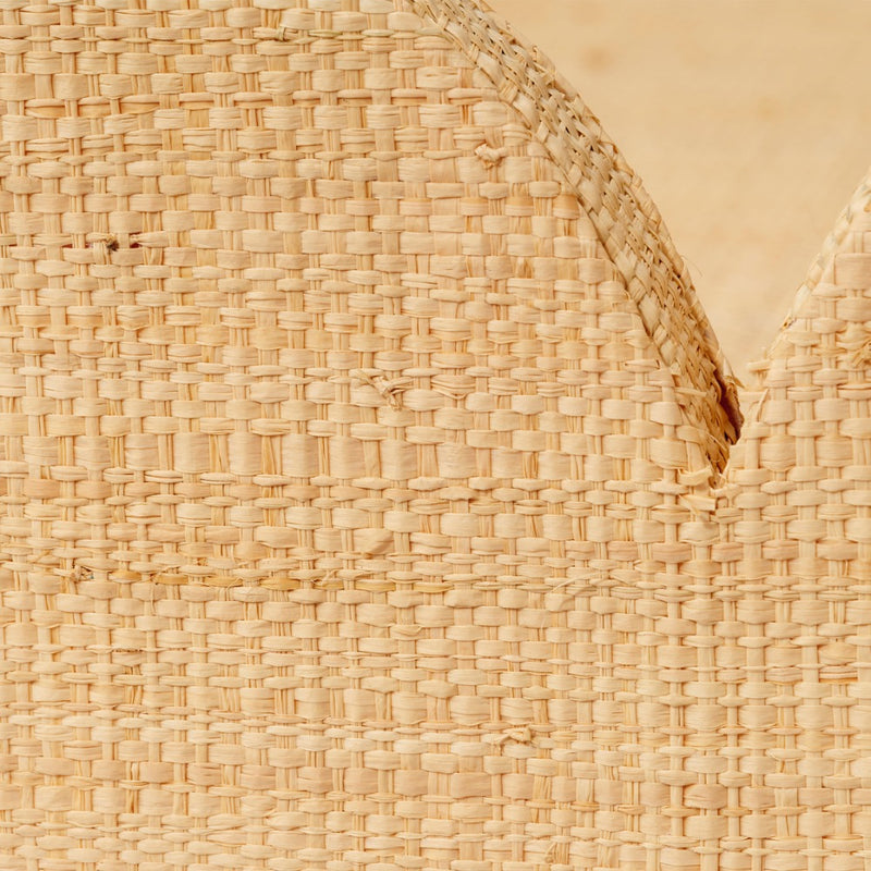 rattan tray scalloped top rectangle organic 