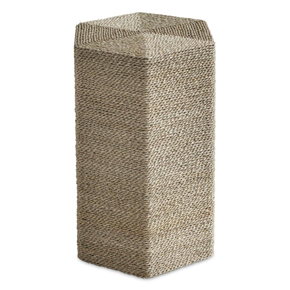 accent table hexagon braided seagrass coastal