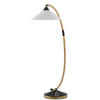 floor lamp white round shade rattan black body 