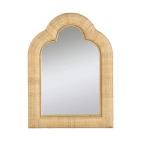 arched rattan wall mirror