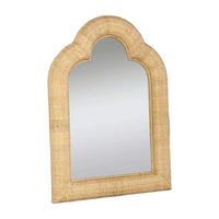 arched rattan wall mirror