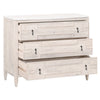 cabinet three drawer white wash pine