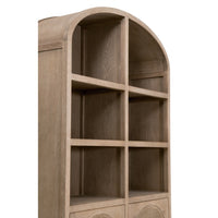 cane storage cabinet two door multi shelf natural gold hardware