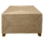 coffee table natural woven banana plant walnut stain feet 