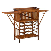 tortoise shell bamboo wine bar removeable tray storage