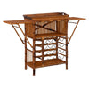tortoise shell bamboo wine bar removeable tray storage