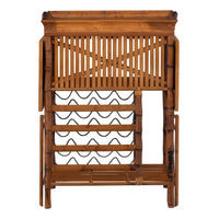 tortoise shell bamboo wine bar removeable tray storage
