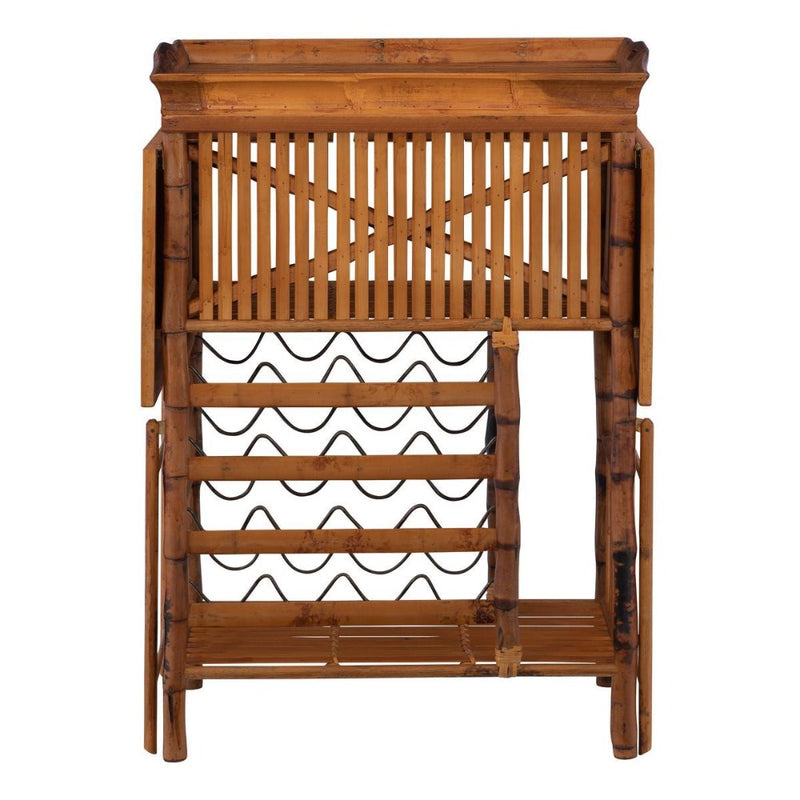 tortoise shell bamboo wine bar removeable tray storage