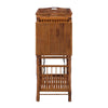 tortoise shell bamboo wine bar removeable tray storage