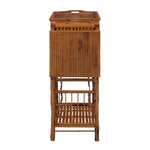 tortoise shell bamboo wine bar removeable tray storage