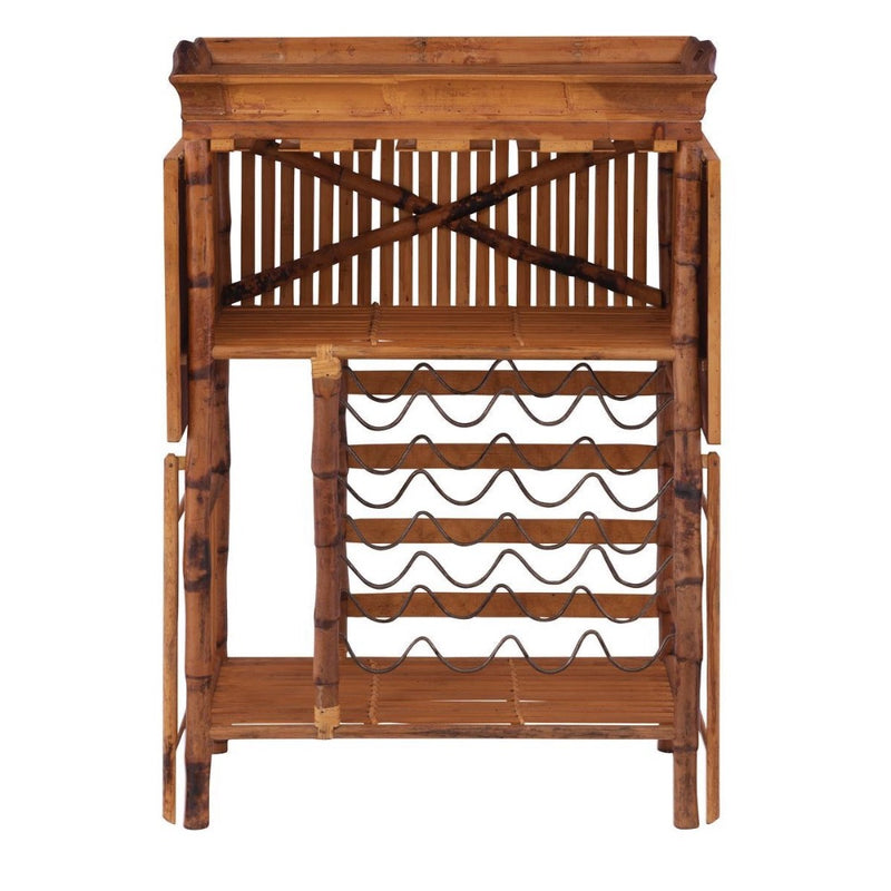 tortoise shell bamboo wine bar removeable tray storage