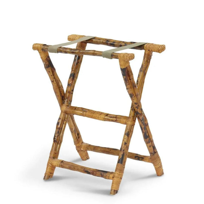 tortoise finish bamboo luggage stand