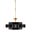 large black gold leaf lotus chandelier