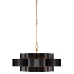 large black gold leaf lotus chandelier