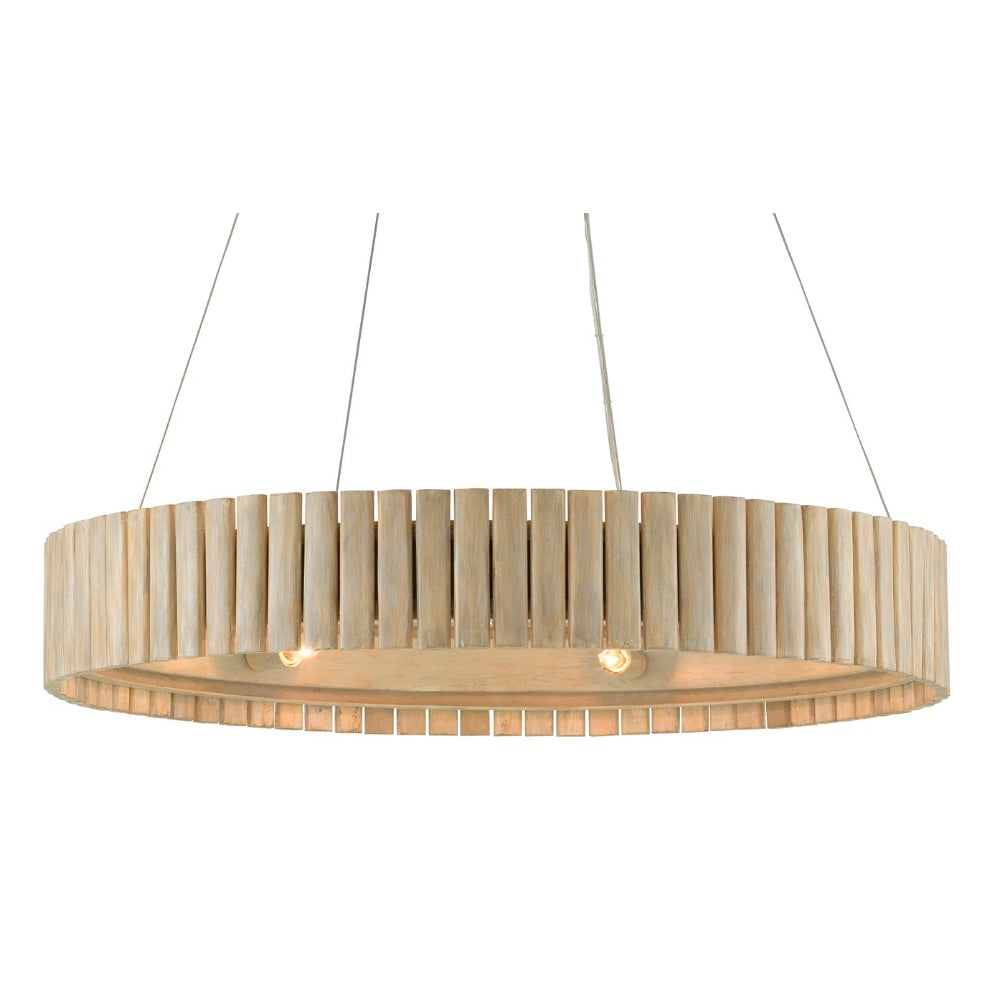 round wrought iron bamboo natural chandelier