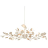 wrought iron oval chandelier lunaria inspired silver leaf