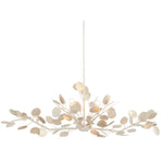 wrought iron oval chandelier lunaria inspired silver leaf