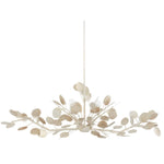 wrought iron oval chandelier lunaria inspired silver leaf
