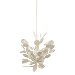 wrought iron oval chandelier lunaria inspired silver leaf