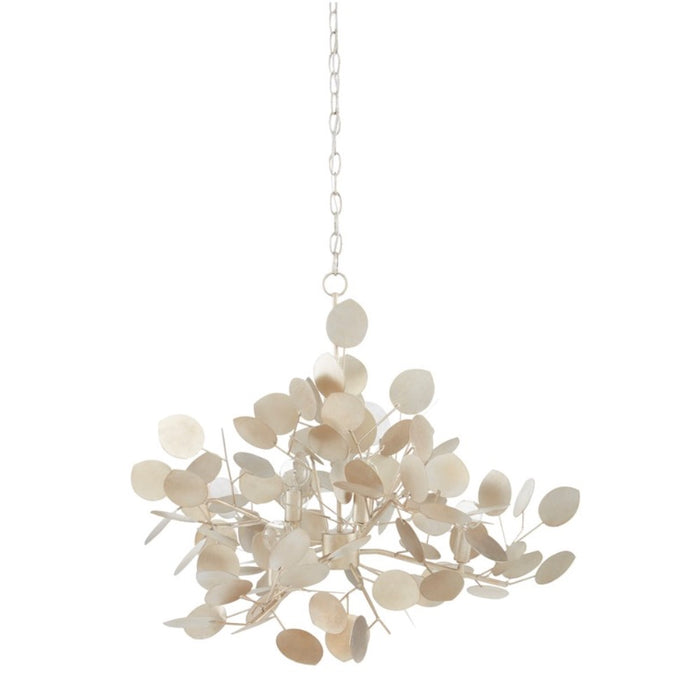 wrought iron chandelier lunaria inspired silver leaf