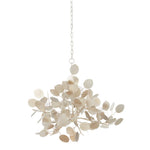 wrought iron chandelier lunaria inspired silver leaf