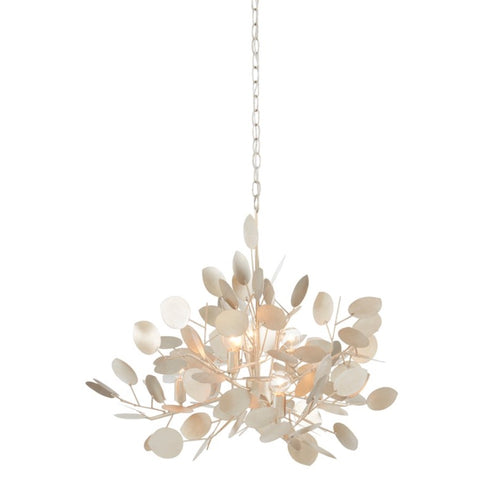 wrought iron chandelier lunaria inspired silver leaf